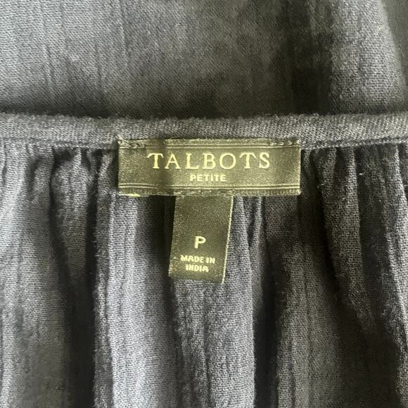 Talbots Navy Embroidered Gauze Popover Sz PXS - Picture 5 of 7